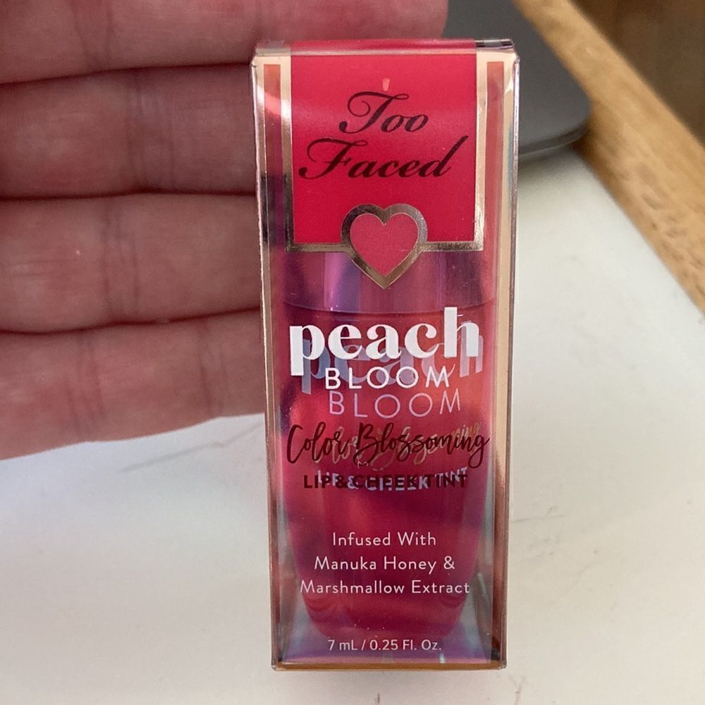 HP🥰Too Faced Peach Bloom Lip & Cheek Stain Strawberry Glow(pink raspberry)